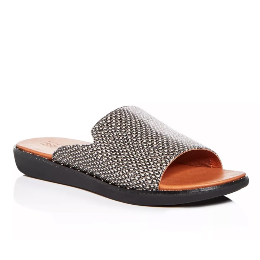 FitFlop Saffi Studded Leather Slide Sandals Size 8
